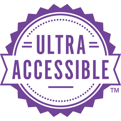 A purple Ultra Accessible logo