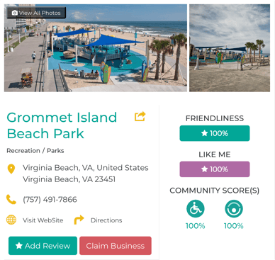 accessibility review of grommet island park beach