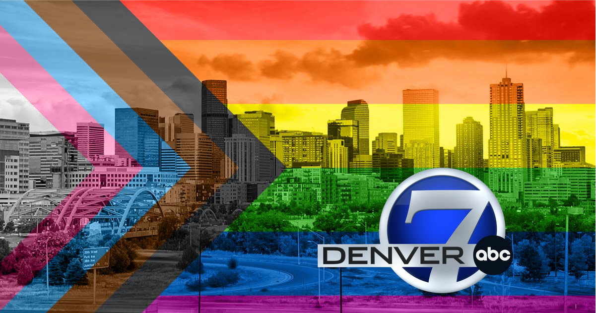 disability pride flag superimposed over denver's city skyline