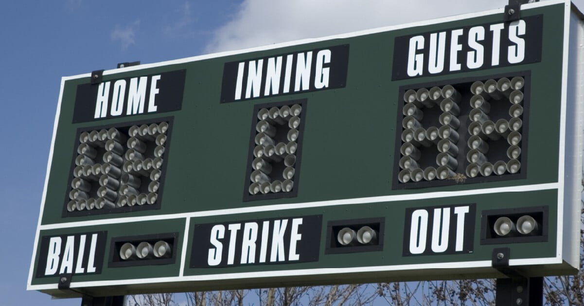 Minor league baseball scorebaord